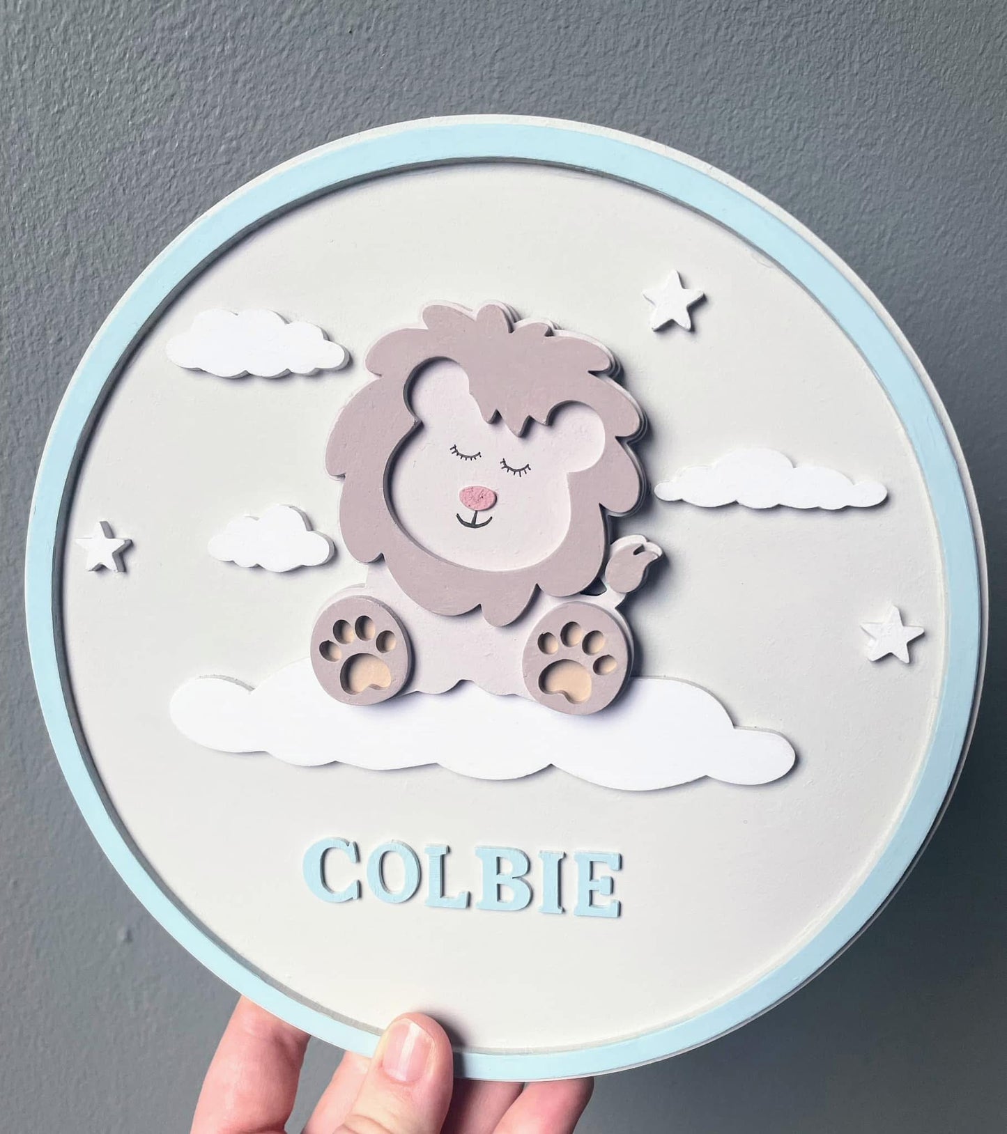 Personalised baby animal plaque