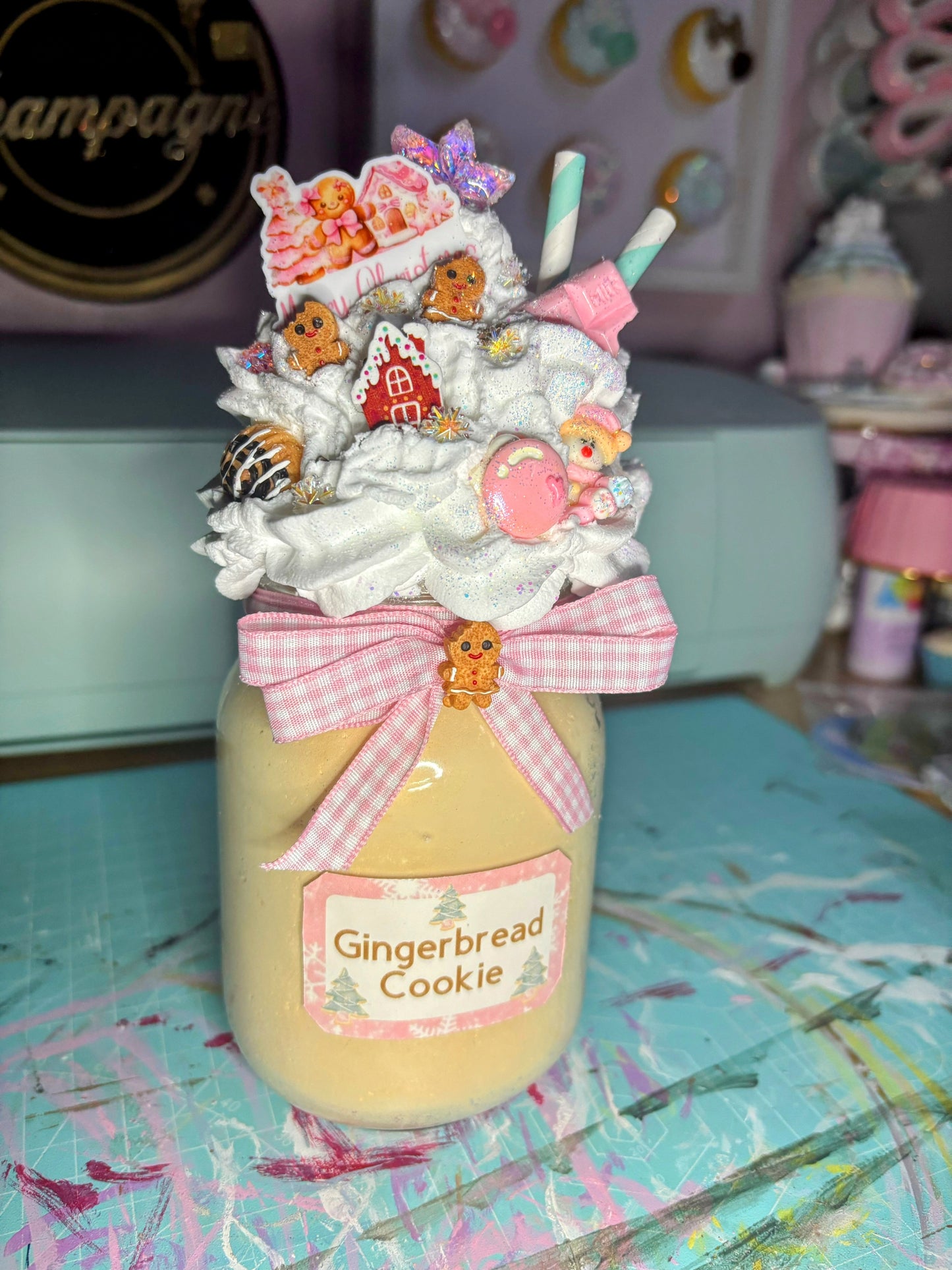 Handmade Gingerbread Cookie Whipped Jar Decor 🍪✨