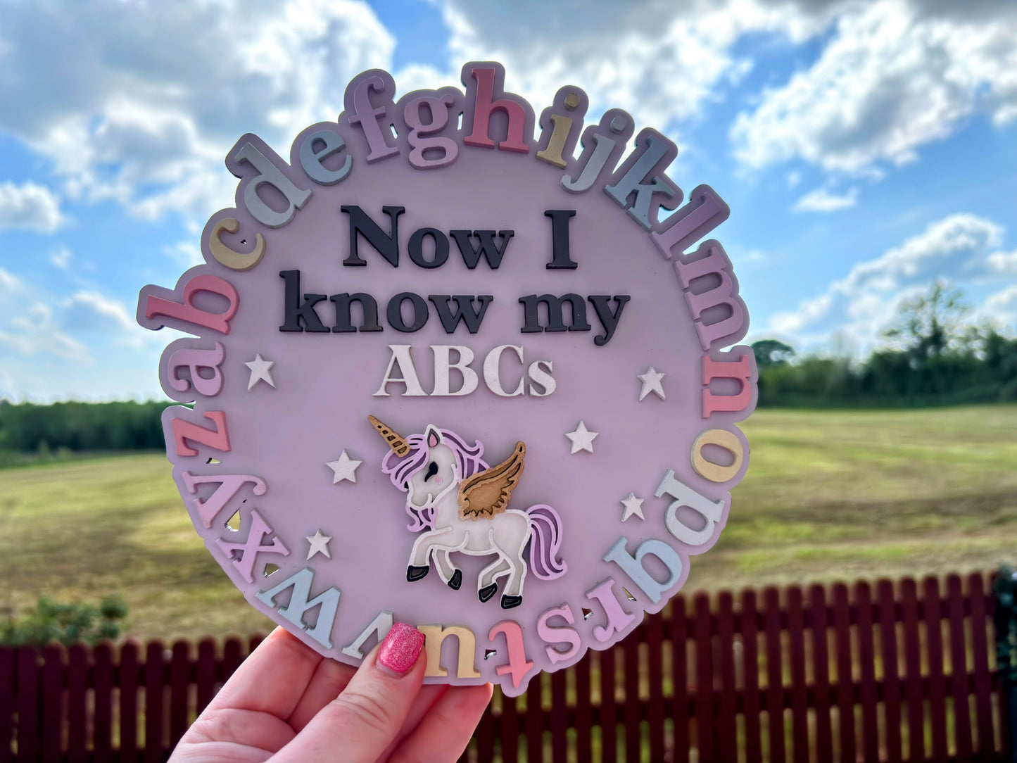 ABC plaque - unicorn theme