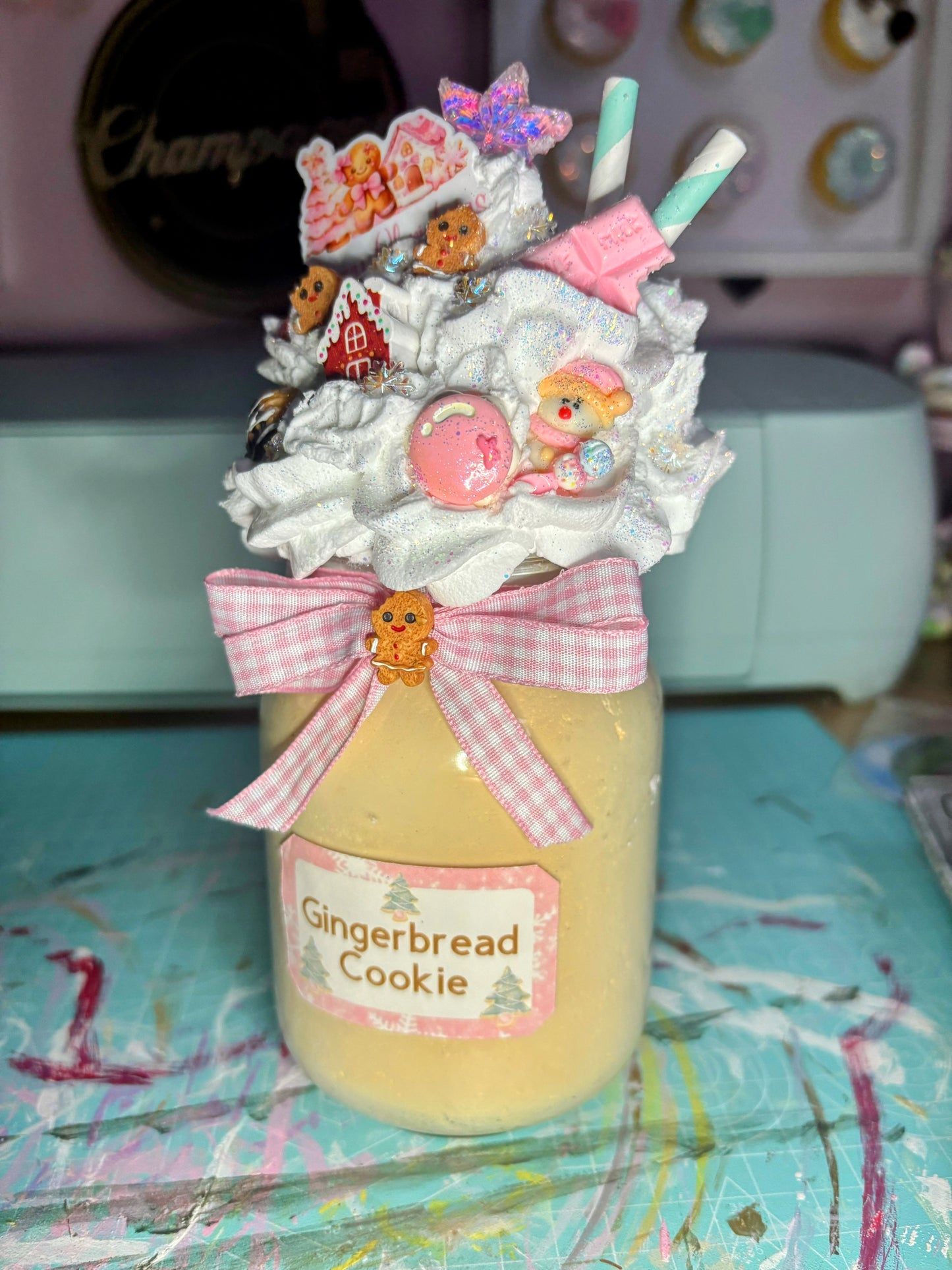 Handmade Gingerbread Cookie Whipped Jar Decor 🍪✨