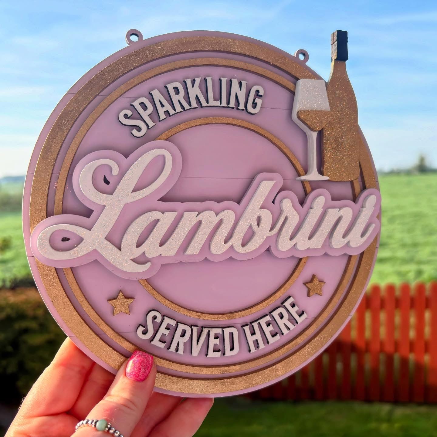 Sparkling alcohol plaque