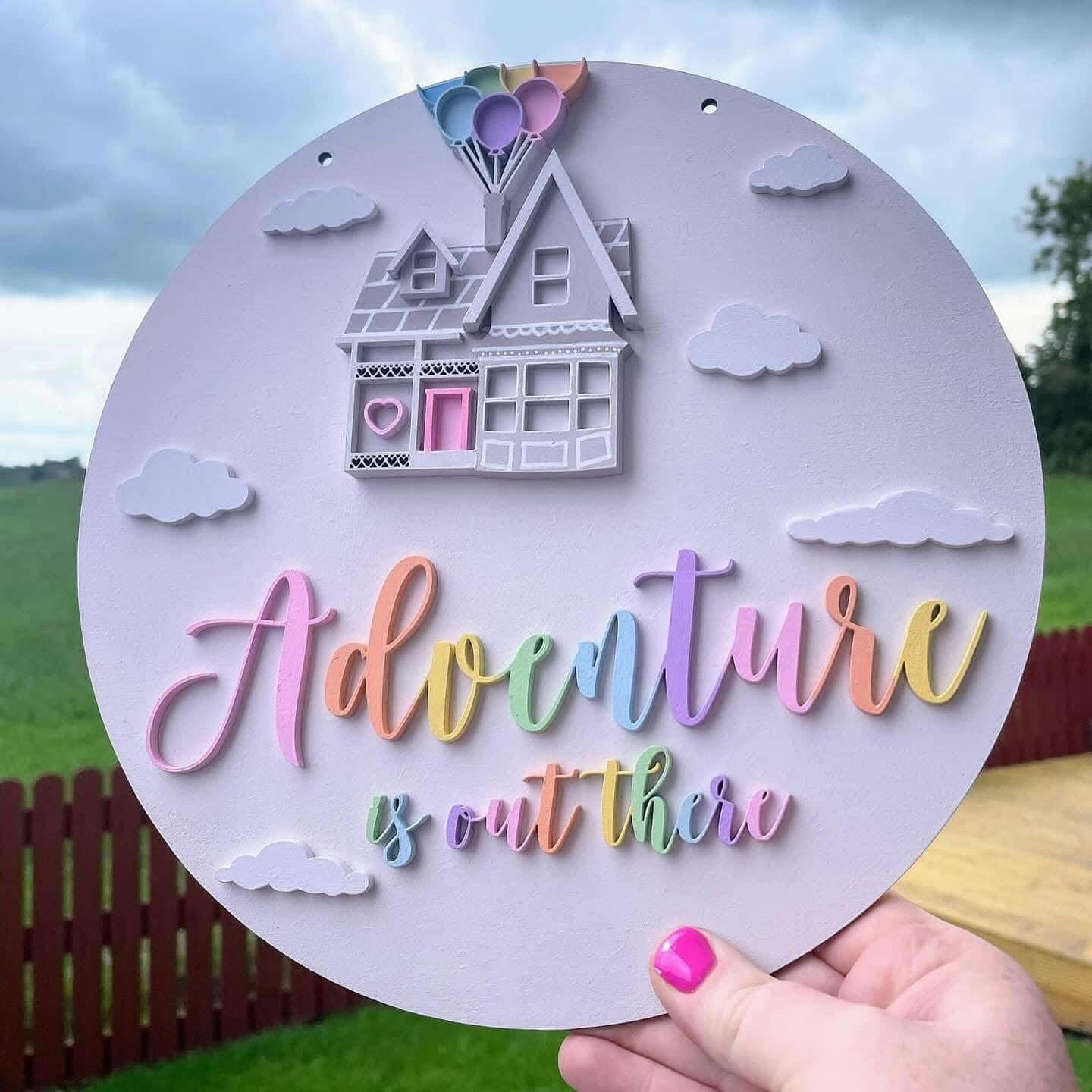 Flying house wall plaque