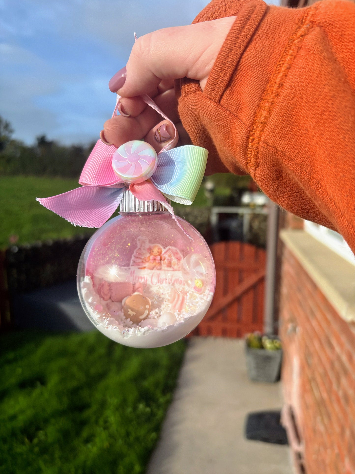 Whimsical filled Christmas bauble