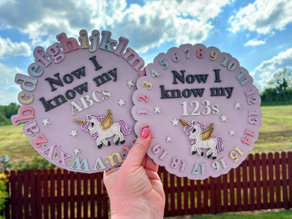 ABC plaque - unicorn theme