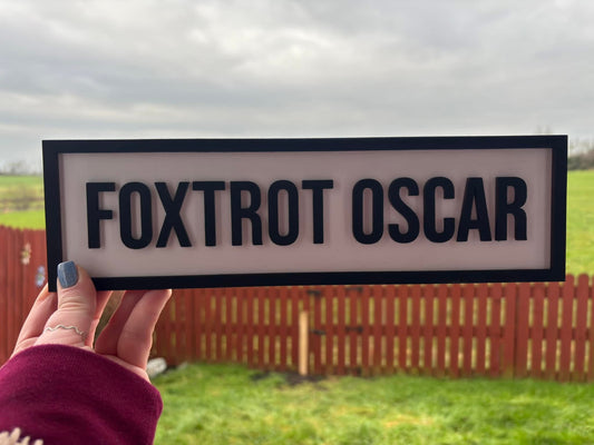 Foxtrot Oscar plaque